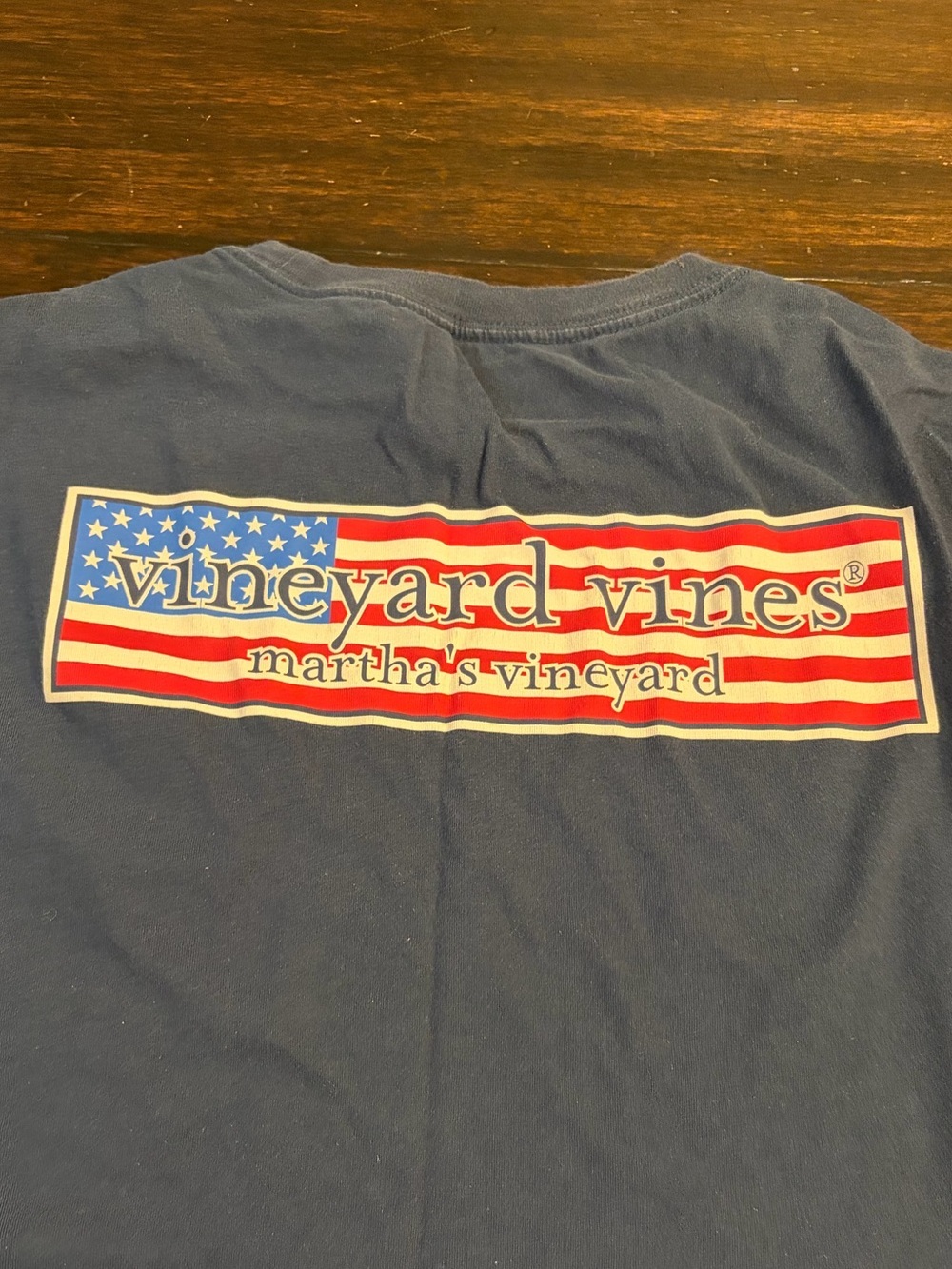 Vineyard Vines Navy Long Sleeve Pocket Tee with Flag Patch USA 🇺🇸 size medium